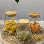 3 стаклени тегли форма коцка