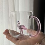 Стаклена чаша со фламинго - A5453