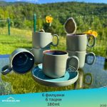 6 филџани со тацни 180ml - 203D