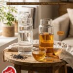 ДВЕ СТАКЛЕНИ ШИШИЊА СО ДВЕ ЧАШИ (КАПАК)  - A-GPH65/L2